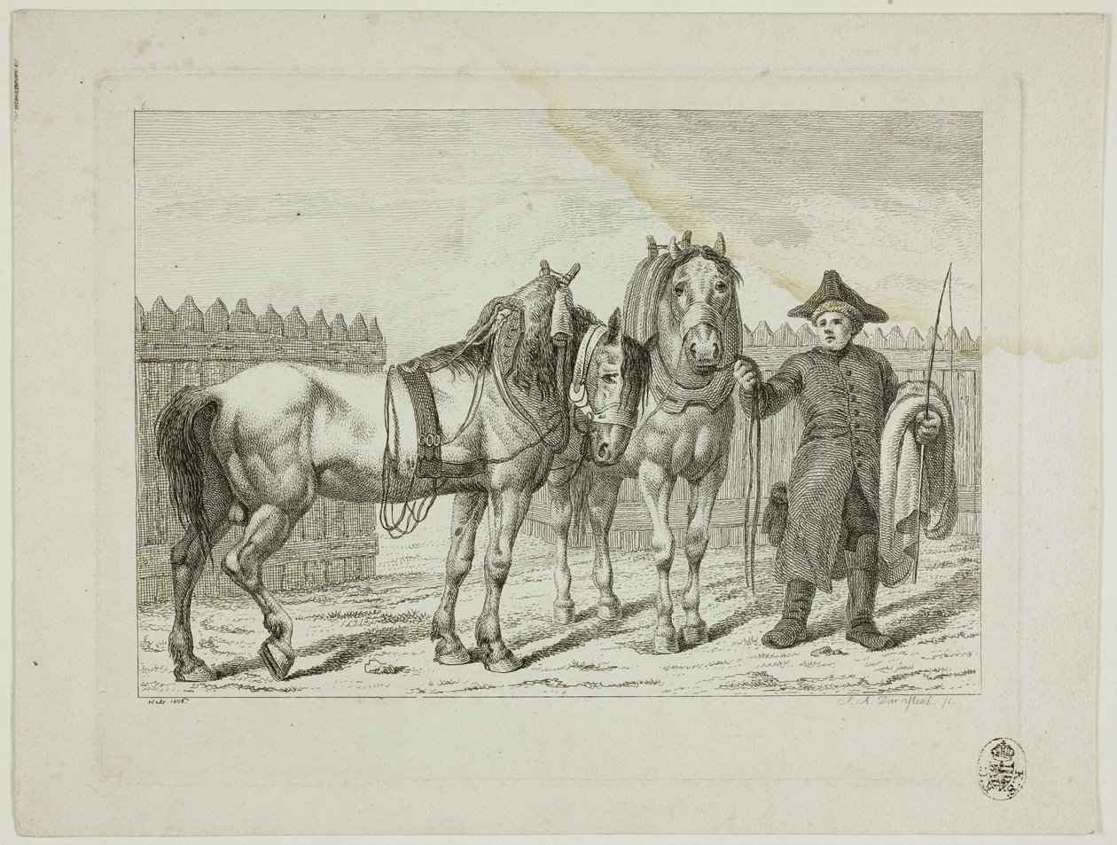 Ridskola och hästar av Johann Adolph Darnstedt