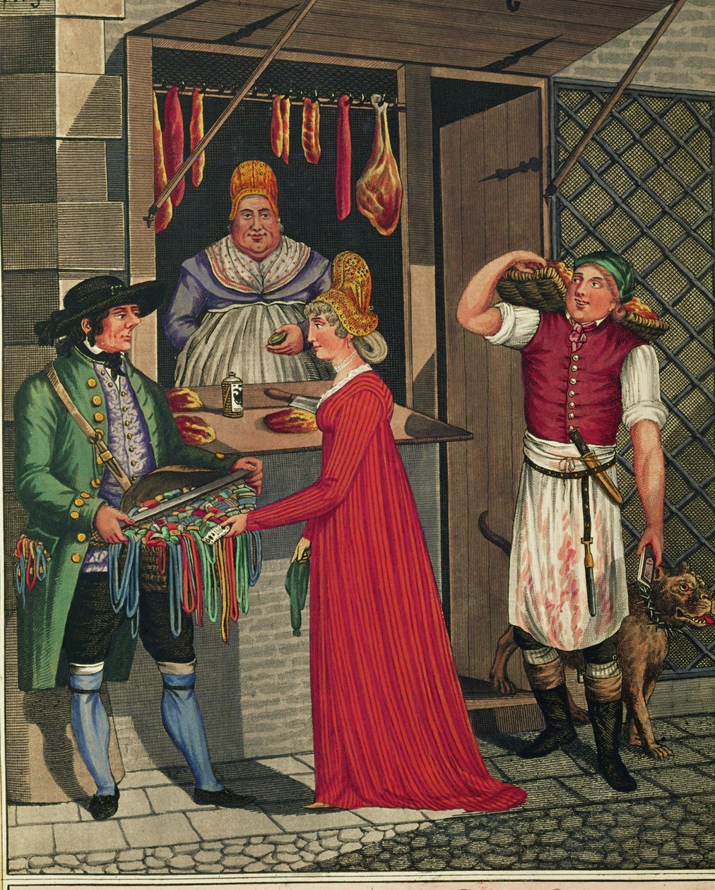 Slakteri och slaktare med hund ... av Johann Adolph Opitz