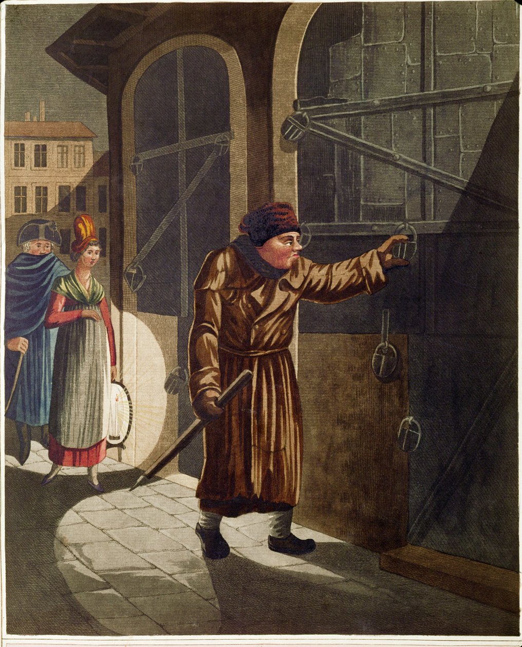 Nattvakten, från en serie av wienertyper ... av Johann Adolph Opitz