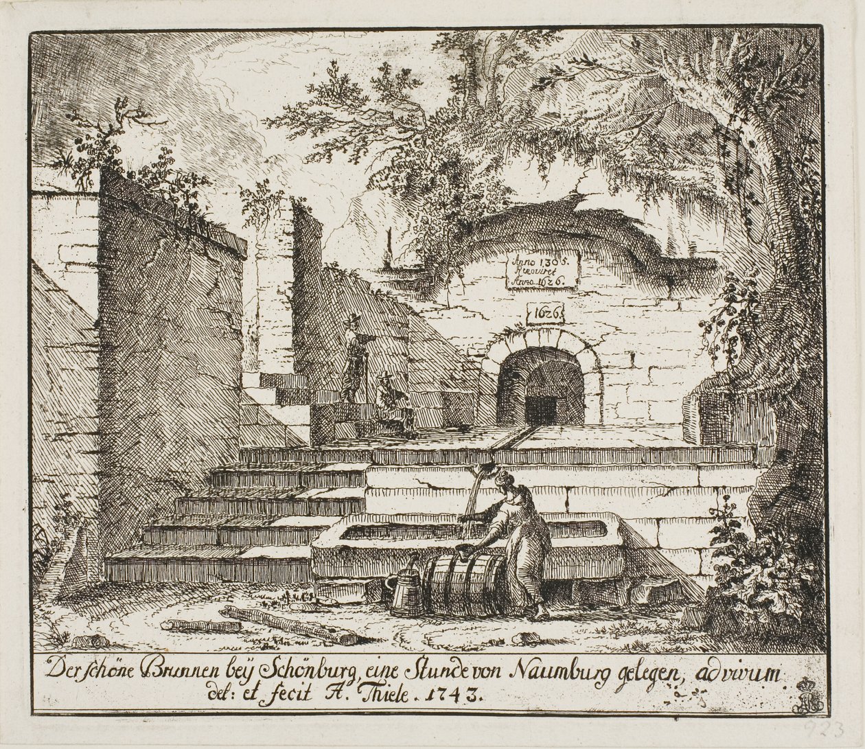 Den vackra fontänen nära Schönburg av Johann Alexander Thiele