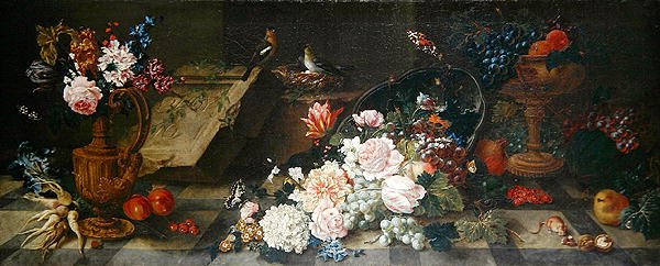 Stilleben med blommor och frukt, ca 1785-87 (olja på duk) av Johann Amandus Winck