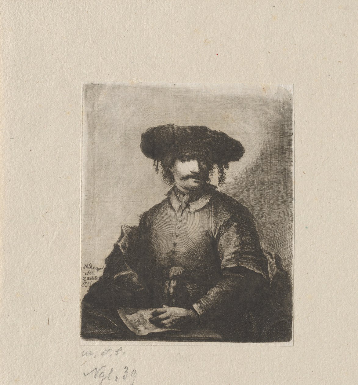 Självporträtt av Johann Andreas Benjamin Nothnagel, in the manner of Rembrandt van Rijn