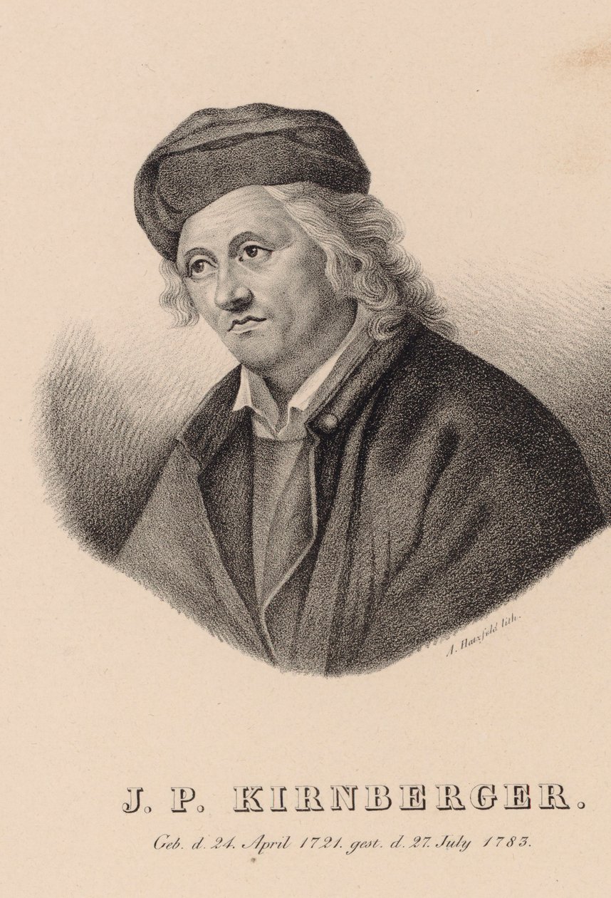 Porträtt av kompositören Johann Philipp Kirnberger 1721-1783. av Johann Andreas Hatzfeld