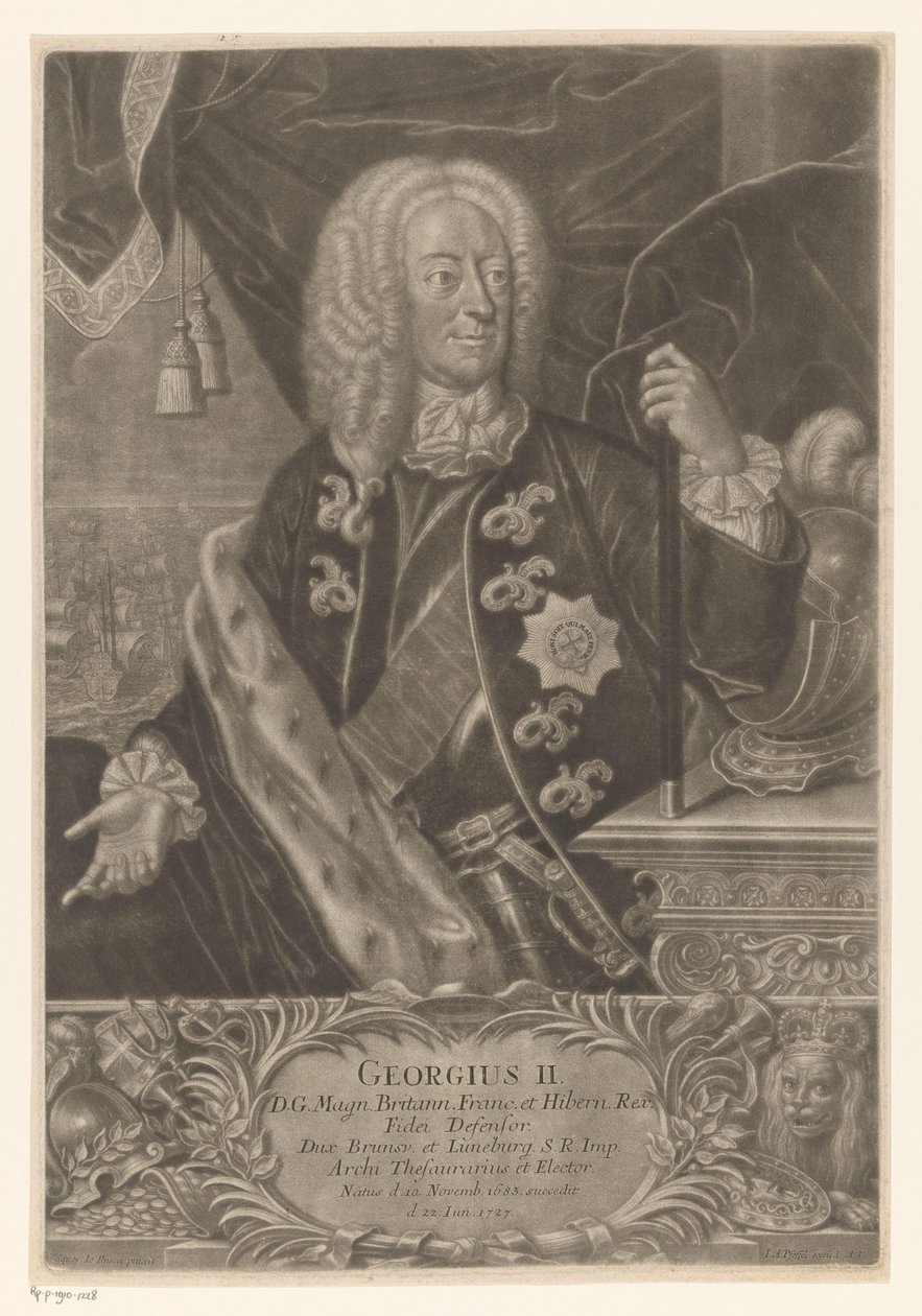 Porträtt av George II, kung av Storbritannien av Johann Andreas Pfeffel (der Jüngere) (possibly)
