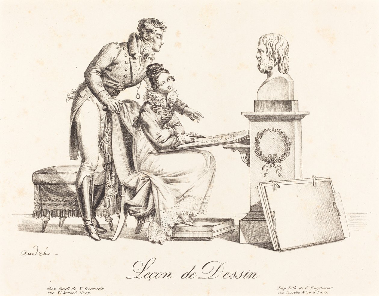 Teckningslektion av Johann Anton André
