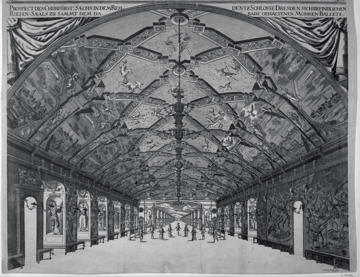 Jättarnas sal med den moriska baletten i Dresden 1678 av Johann Atzelt