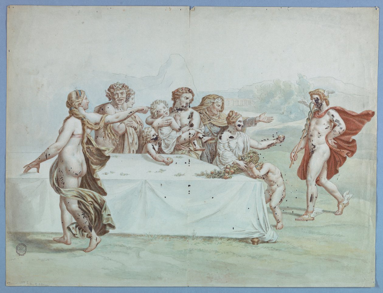 Hermes i Hesperidernas trädgård av Johann August Nahl the Younger