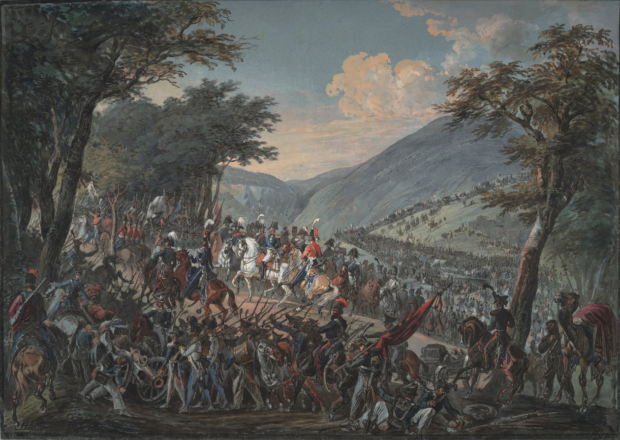 Kejsar Alexander I och hans följe passerade genom Vogeserna i juli 1815, 1825 av Johann Baptist Hoechle
