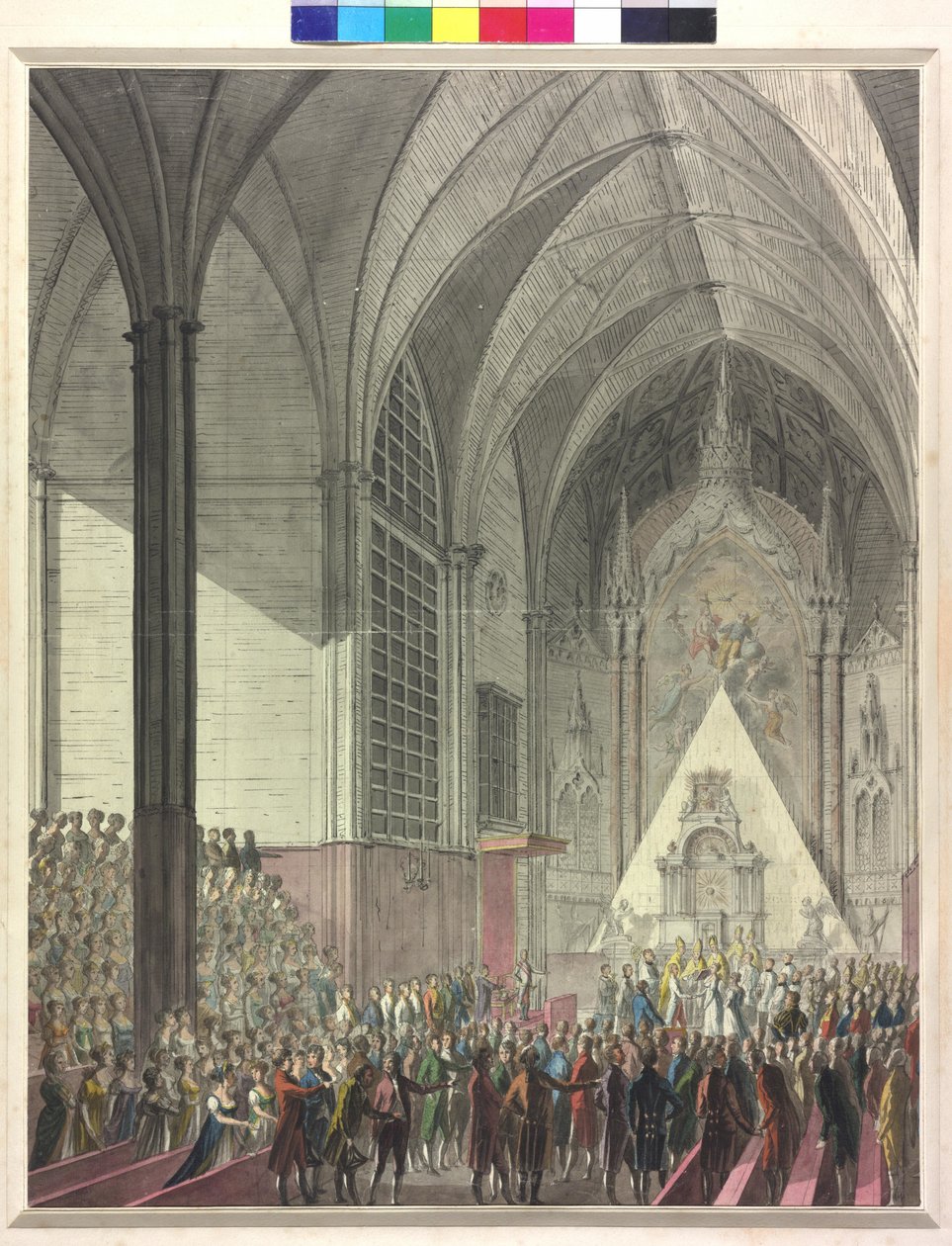 Ärkehertiginnan Marie Louises vigselceremoni med kejsar Napoleon I (akvarell) av Johann Baptist Hoechle
