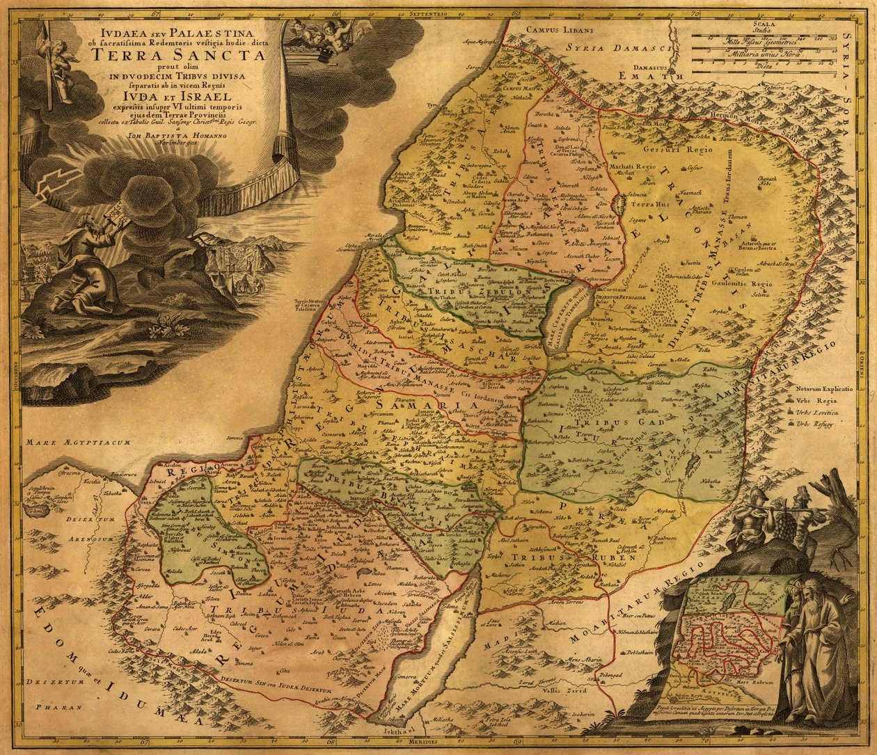 Ivdaea sev Palaestina ob sacratissima Redemtoris vestigia hodie dicta Terra Sancta. LOC 99466737 av Johann Baptist Homann