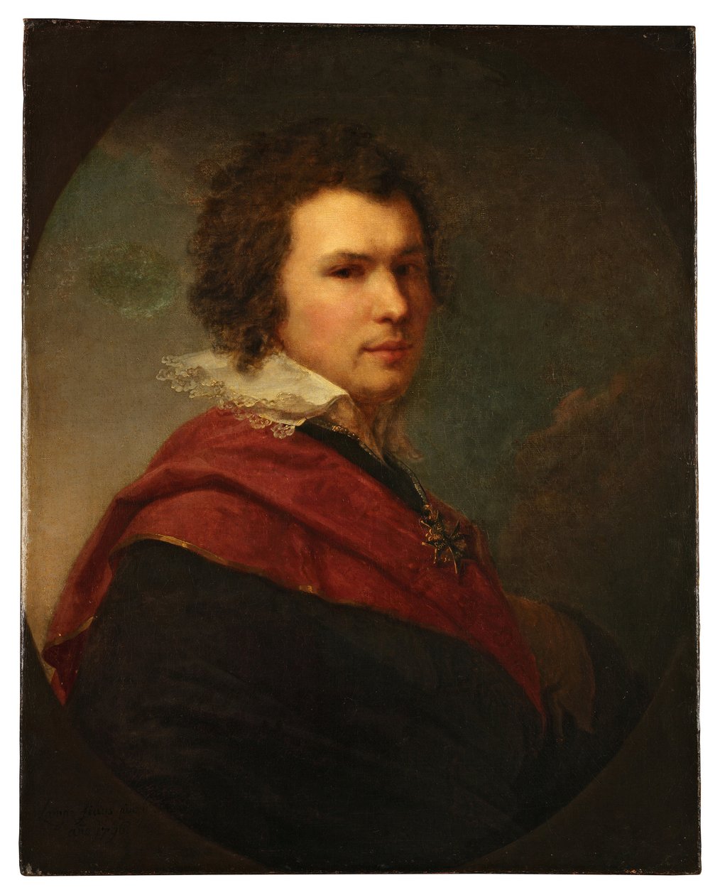 Porträtt av den ryske poeten Apollon Alexandrovich Maykov - Olja på duk av Johann Baptist von Lampi le Jeune (1775-1837) av Johann Baptist II Lampi