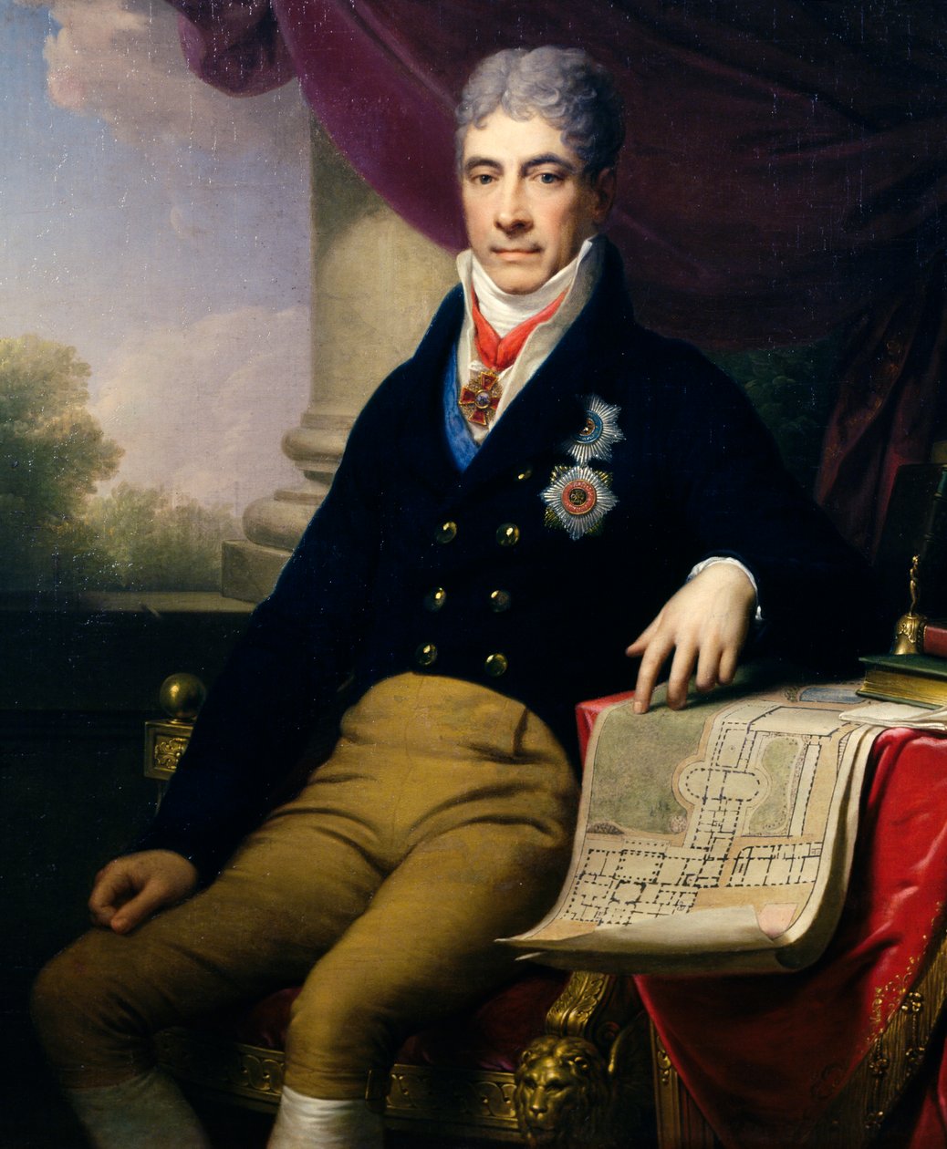 Porträtt av Andrey Razumovsky Kirillovich (1752-1836) rysk diplomat, tsars ambassadör i Wien; ca 1810 av Johann Baptist II Lampi