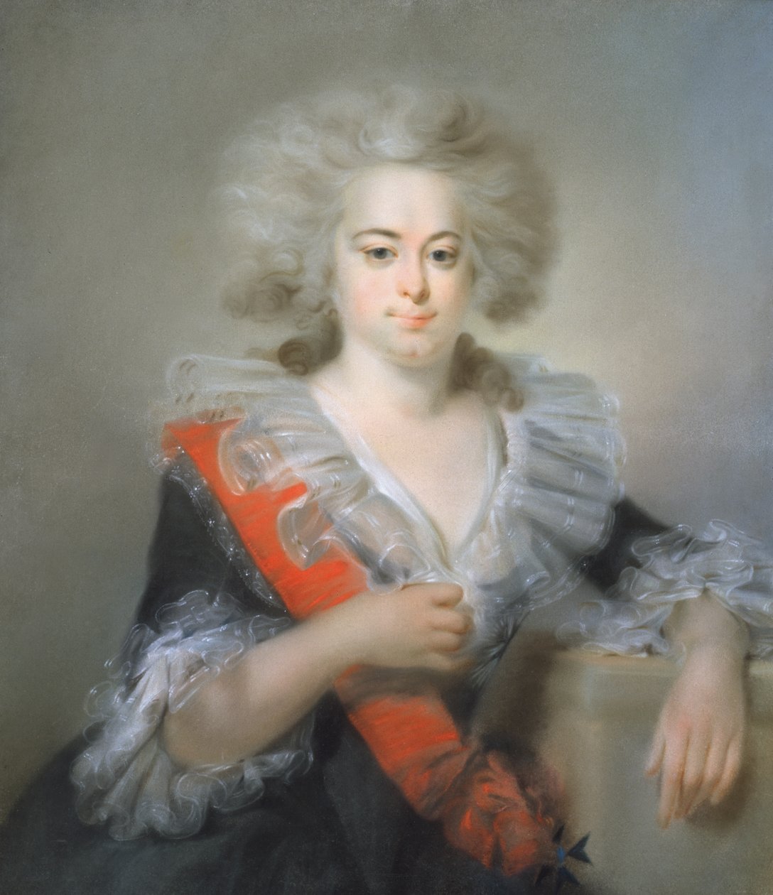 Porträtt av Tsarina Maria Feodorovna (färgad krita på papper) av Johann Baptist Edler von Lampi