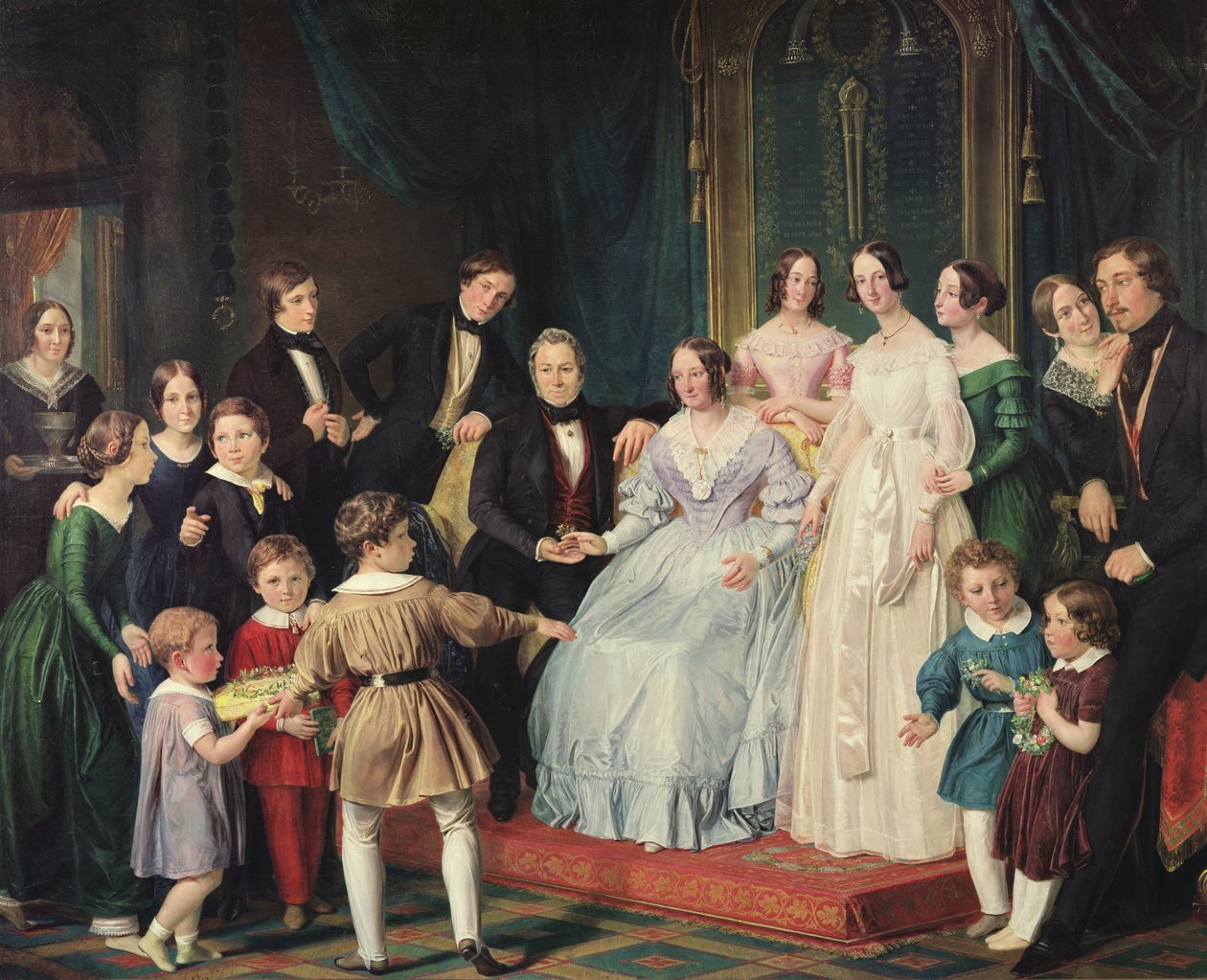 Familjen Neuss, 1842 av Johann Baptist Joseph Bastine