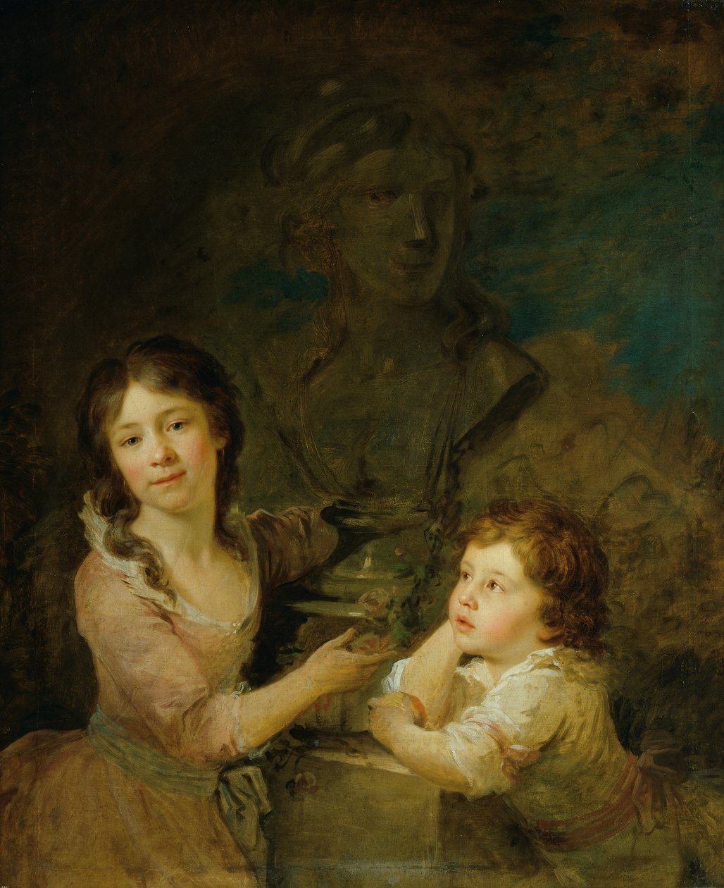 Två barn från greve Thomatis familj av Johann Baptist Lampi d. Ä.