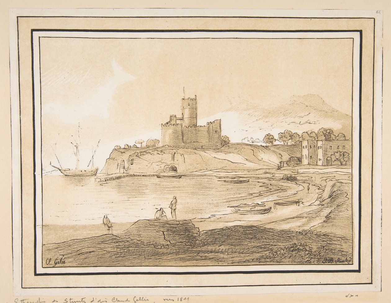 Landskap efter Claude, ca. 1811. av Johann Baptist Stuntz