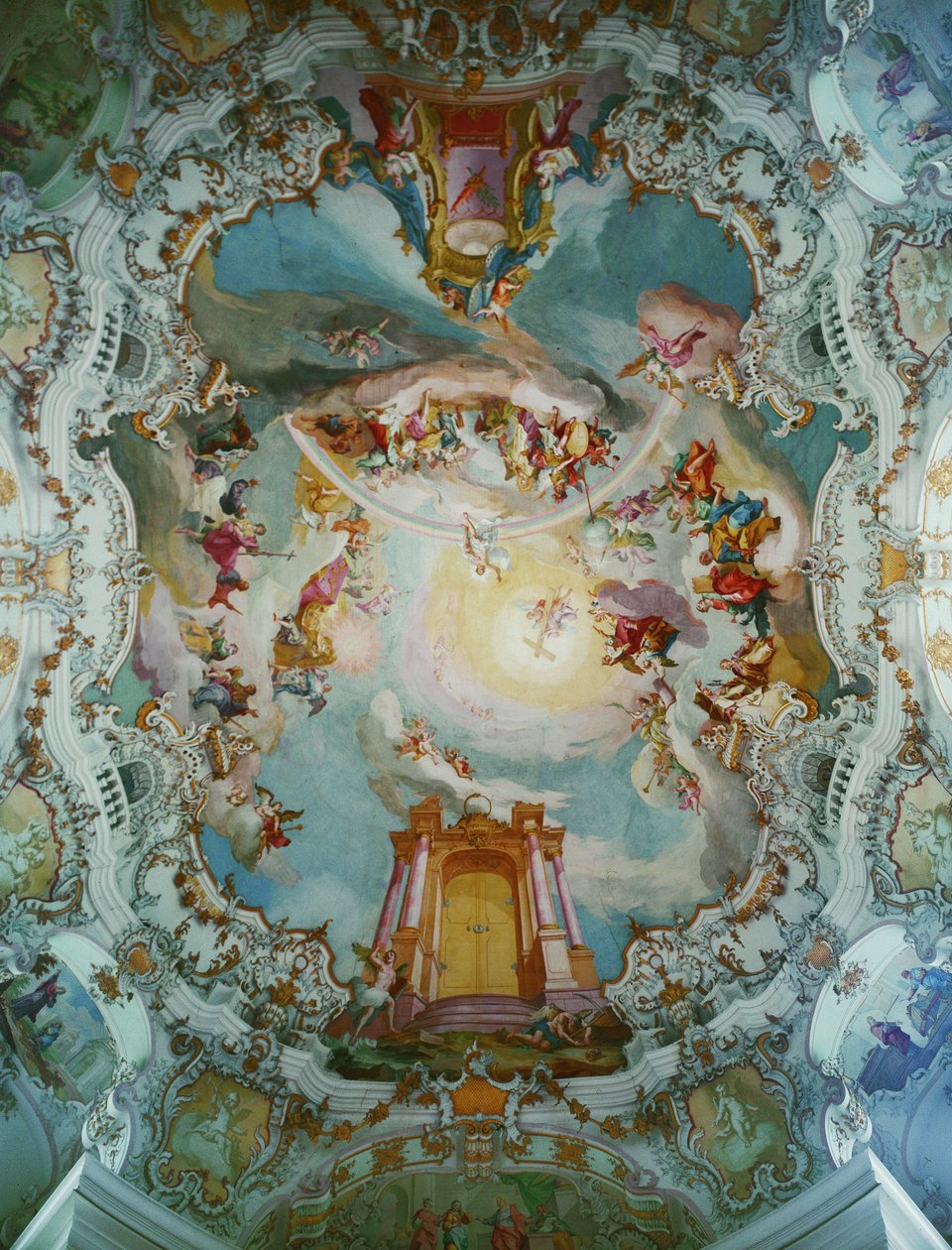 Mittfresk i Wies-kyrkan, Bayern ... (fresk) av Johann Baptist Zimmermann