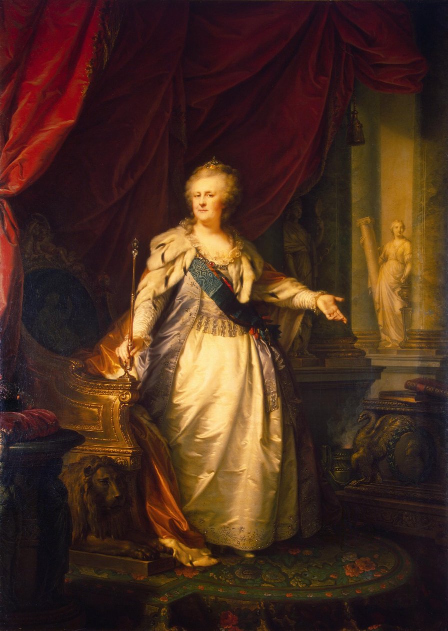Porträtt av kejsarinnan Katarina II. av Johann Baptist von Lampi the Elder