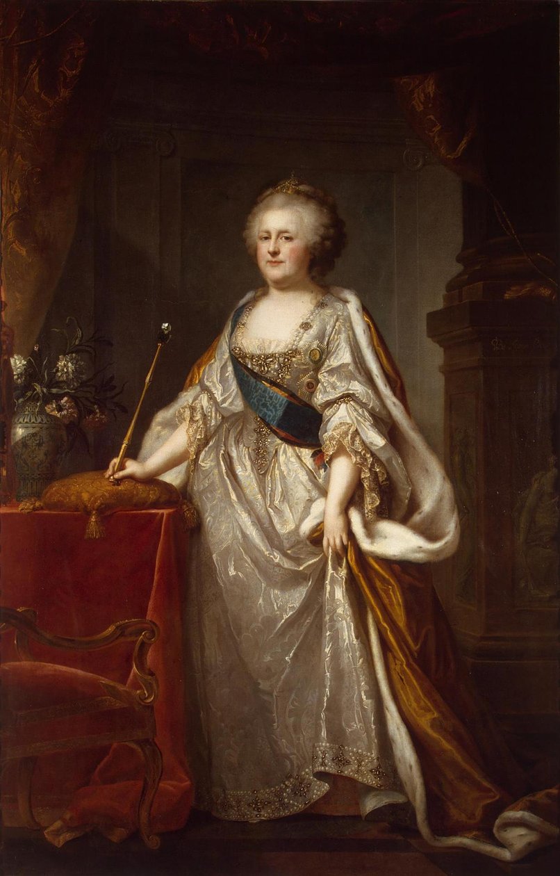 Porträtt av kejsarinnan Katarina II 1729-1796, 1794 av Johann Baptist von Lampi the Elder