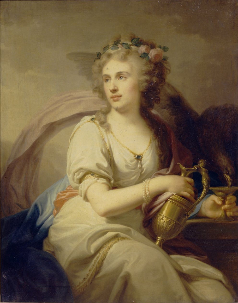 Porträtt av prinsessorna Ankaterina Fyodorovna Dolgorukova 18-16 Som Hebe av Johann Baptist von Lampi the Elder