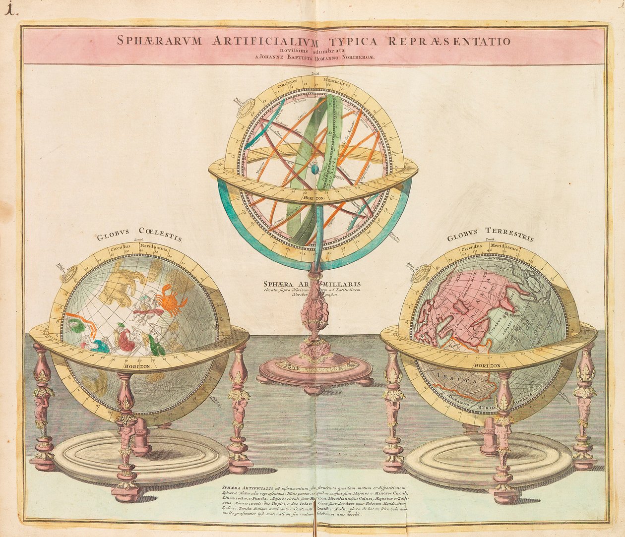Globen från hela världens stora atlas, 1725. av Johann Baptista Homann
