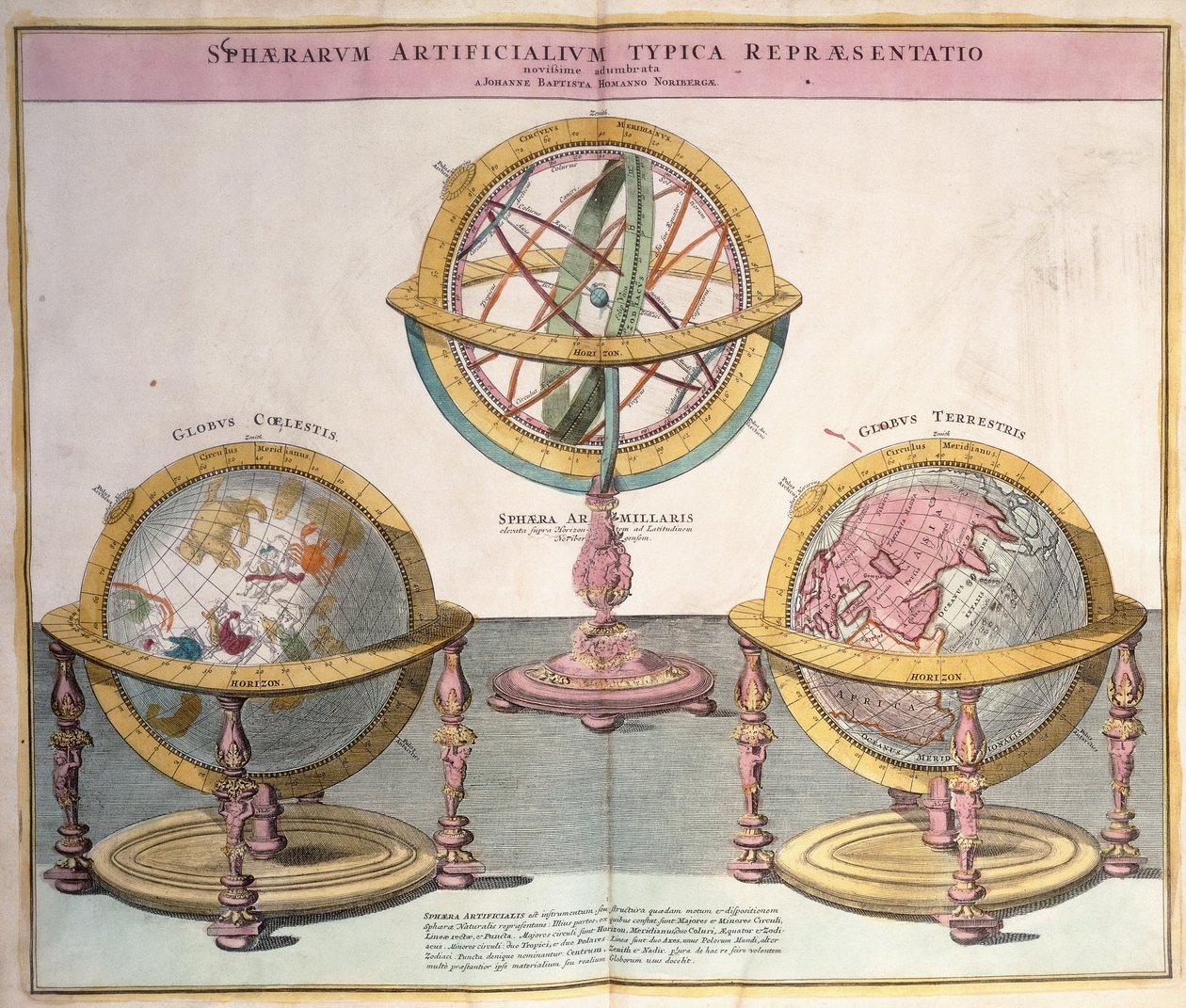 Världens vinjetter från Grosser Atlas, 1725 av Johann Baptista Homann