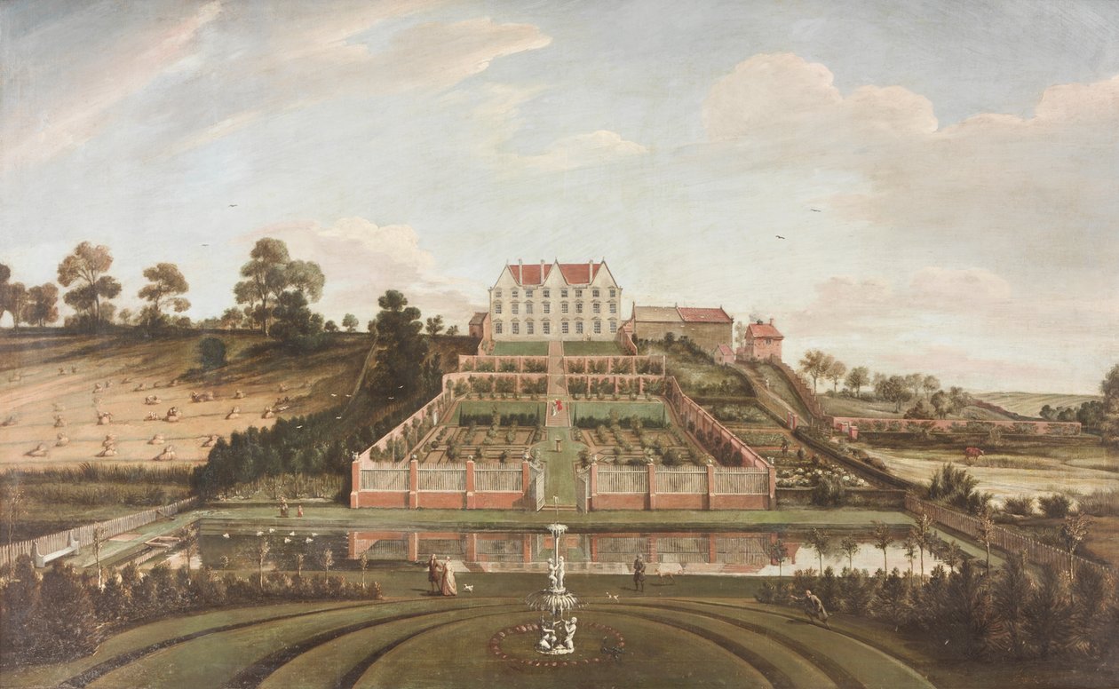 Holländsk herrgård med trädgård, 1730 av Johann Baptiste Bouttats