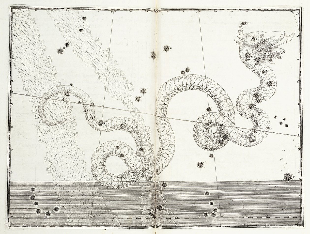Constellation of Serpens Head and Serpens Tail, c.1603 av Johann Bayer