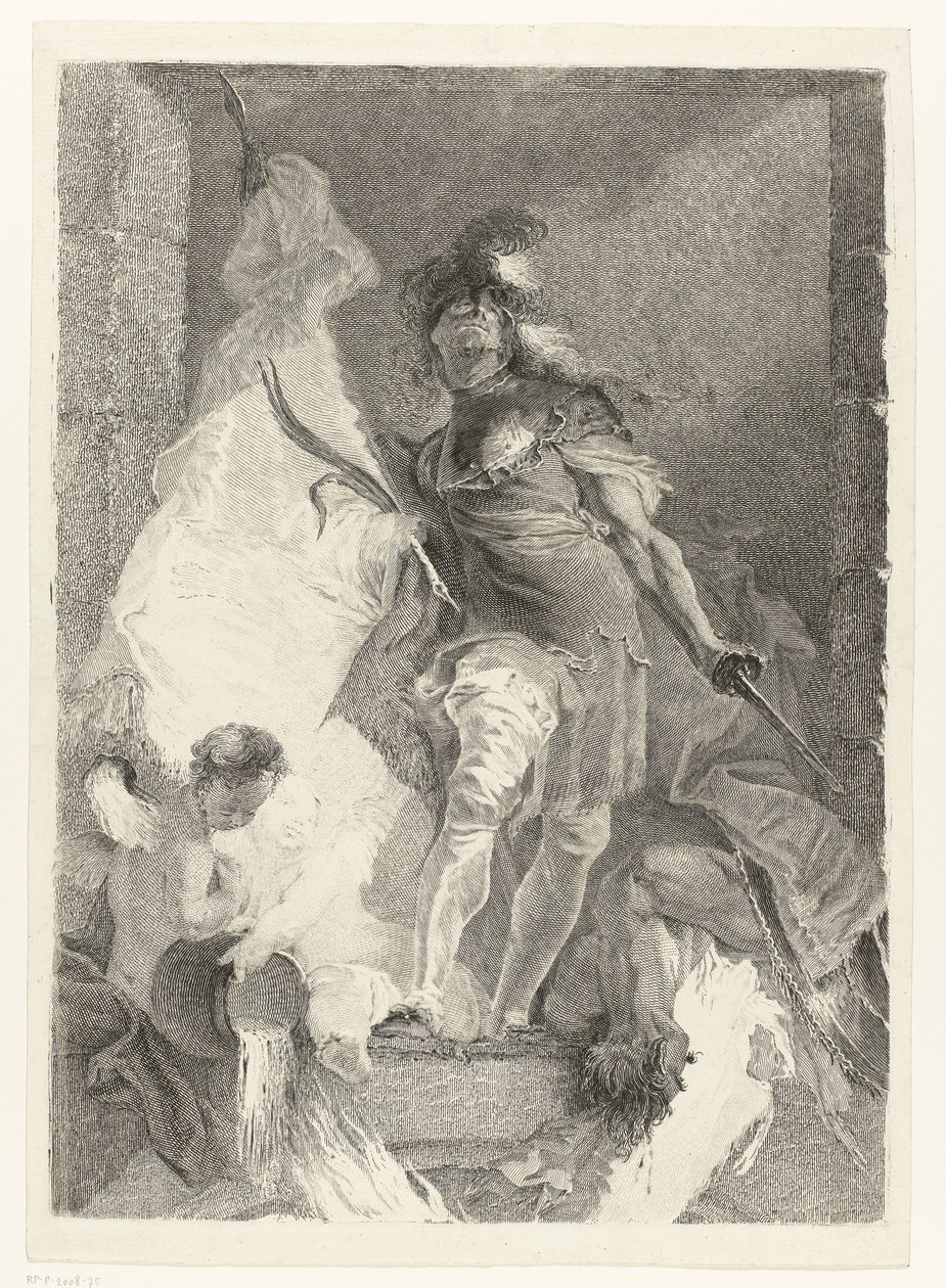 Saint Florian som en krigare med en handflata av seger av Johann Beheim