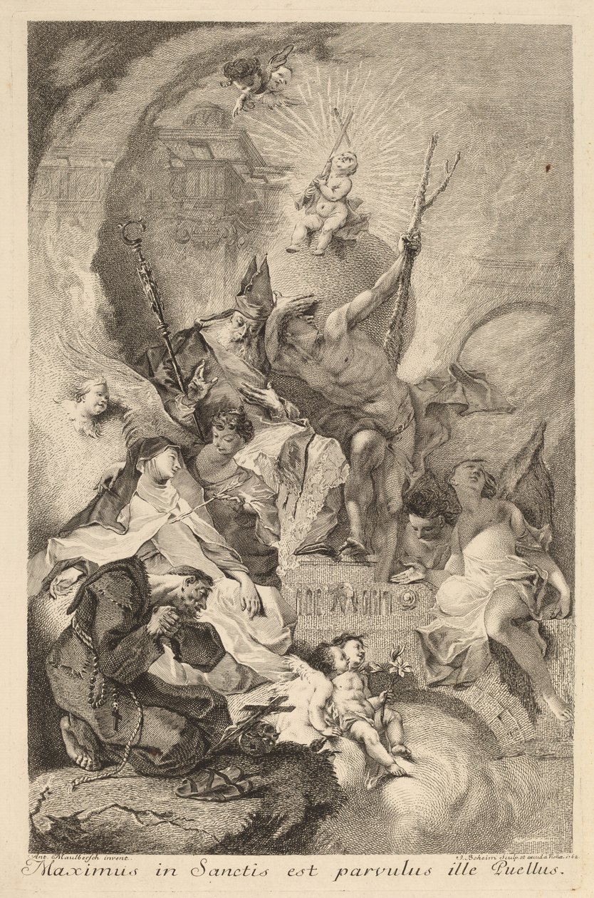 Fyra helgon av Johann Beheim after Franz Anton Maulbertsch