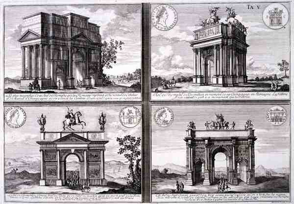 Catulus och Marius triumfbåge i Orange, Domitianus båge, Drusus båge och Septimus Severus båge, från 
