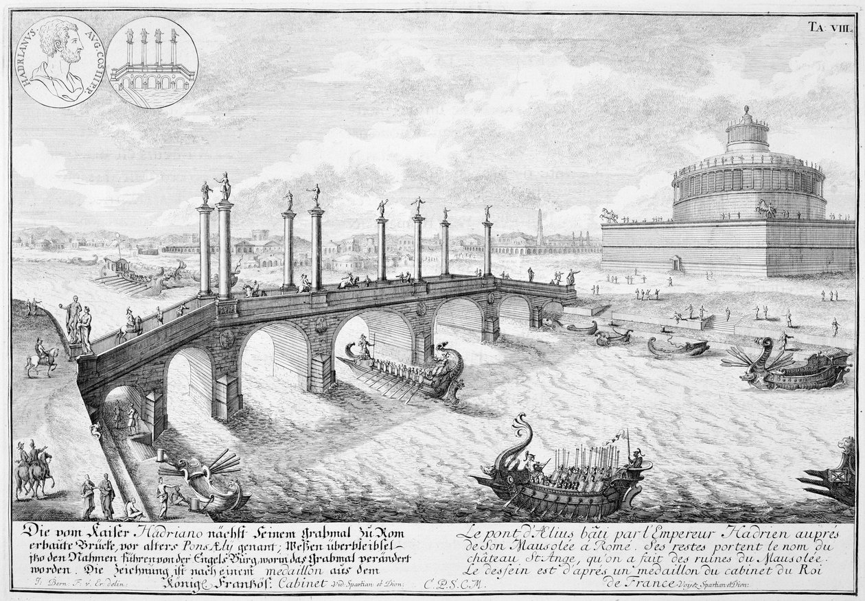 Bridge of Aelius och Hadrianus mausoleum (Castel Sant