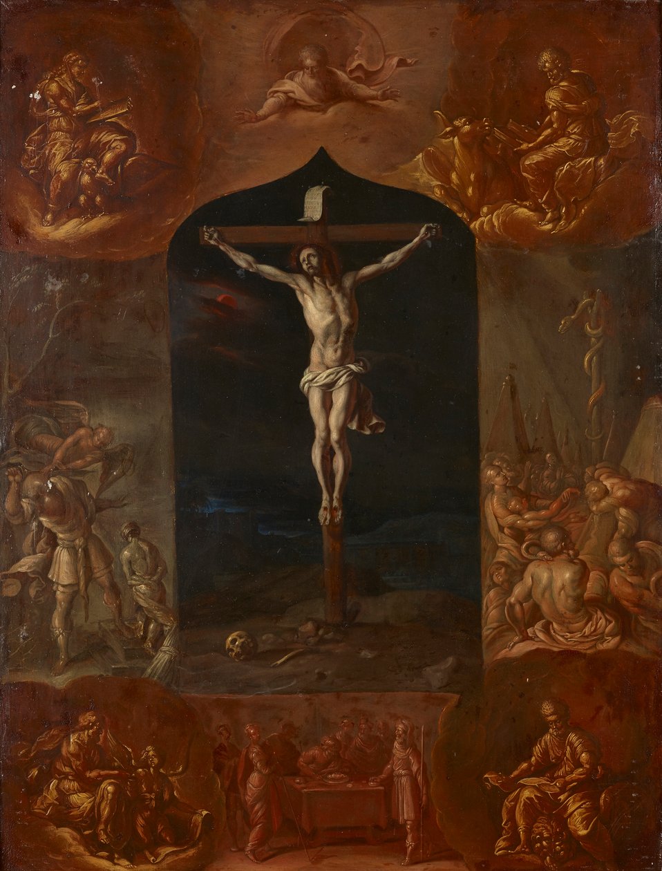Jesus korsfästes och sju bibliska scener av Johann Carl von Reslfeld