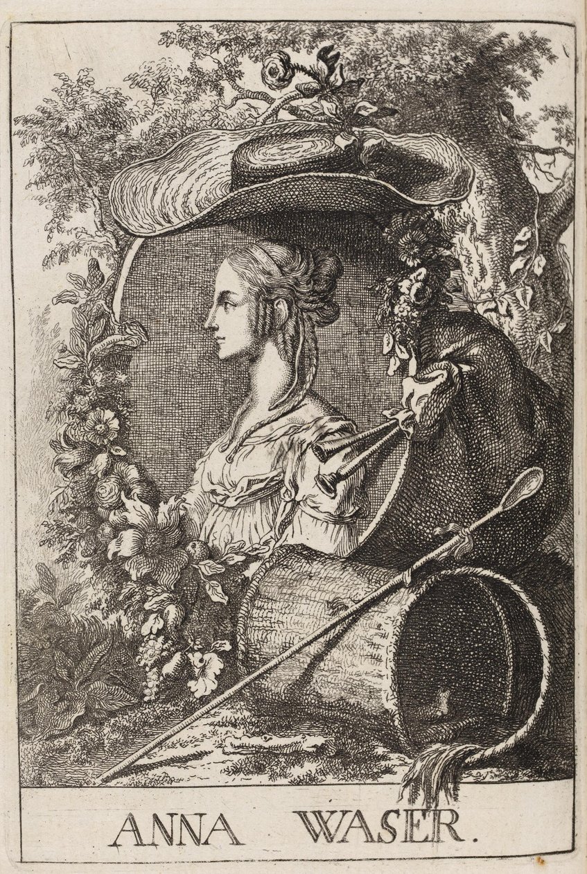 Anna Waser by Füssli, 1757 av Johann Caspar Füssli