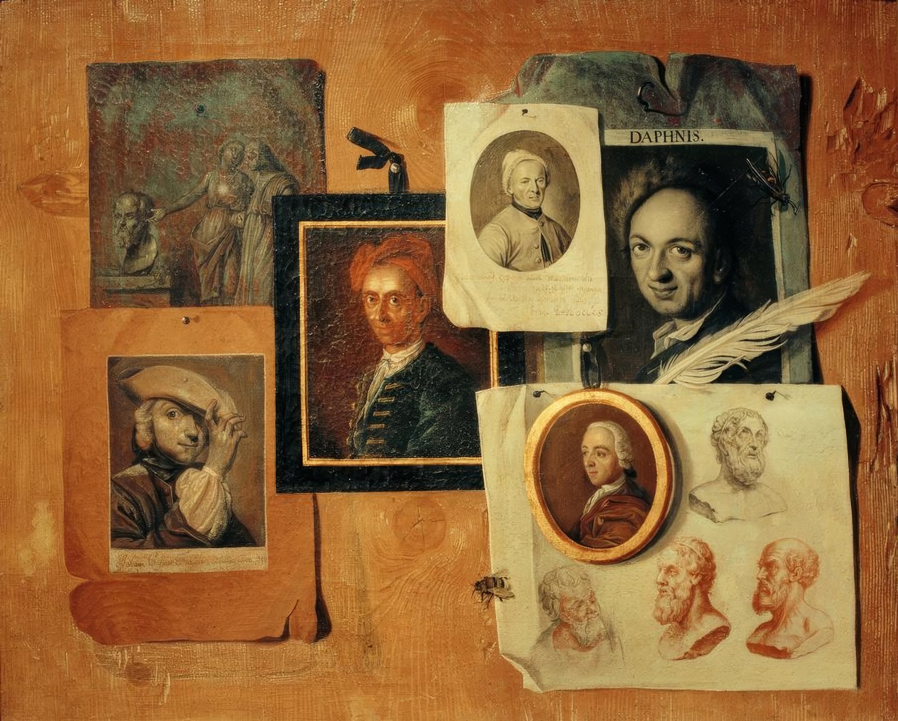 Quodlibet med porträtt av samtida och antika huvuden av Johann Caspar Füssli
