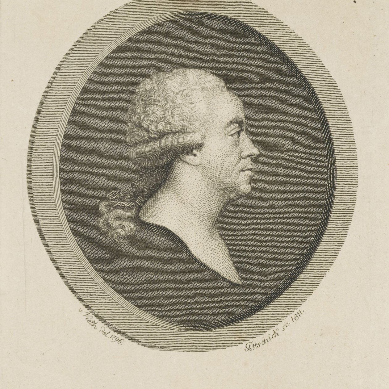 Porträtt av kompositören Joseph Schuster 1748-1812, 1811. av Johann Christian Benjamin Gottschick