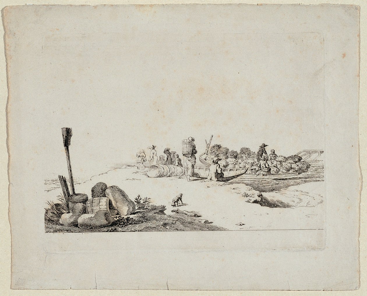 Landskap med folk på landet av Johann Christian Brand
