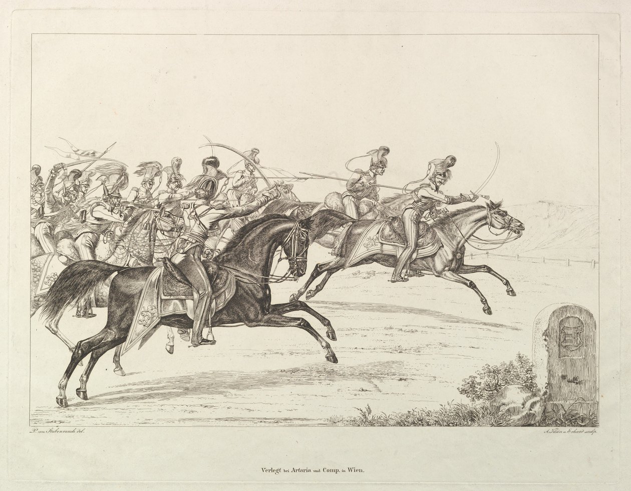 Österrikiska Lancers, tidigt 1800-tal. av Johann Christian Erhard