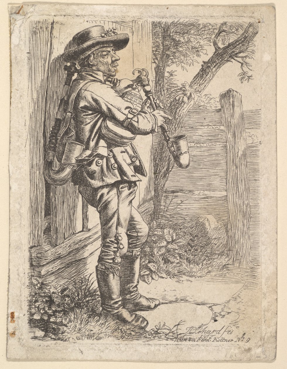 Säckpiparen, 1819. av Johann Christian Erhard