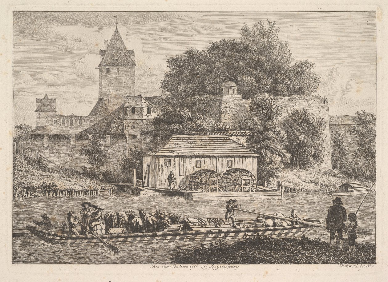 Stadsmuren i Regensberg, 1817. av Johann Christian Erhard