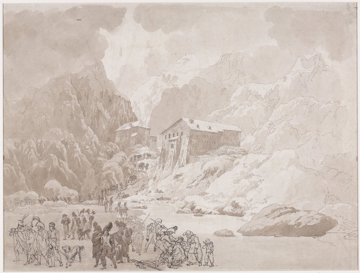 Passage av soldater på St Bernard av Johann Christian Ernst Müller