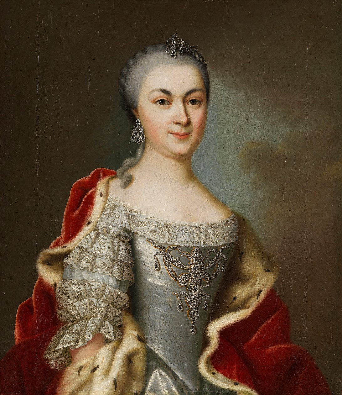 Porträtt av prinsessan Maria Louise Albertine av Hesse-Darmstadt, ca 1760. av Johann Christian Fiedler