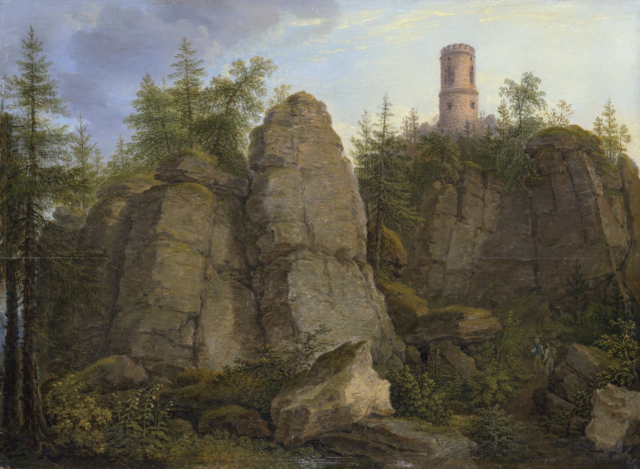 Klingstein, porfyrisk bergart nära Aussig av Johann Christian Klengel