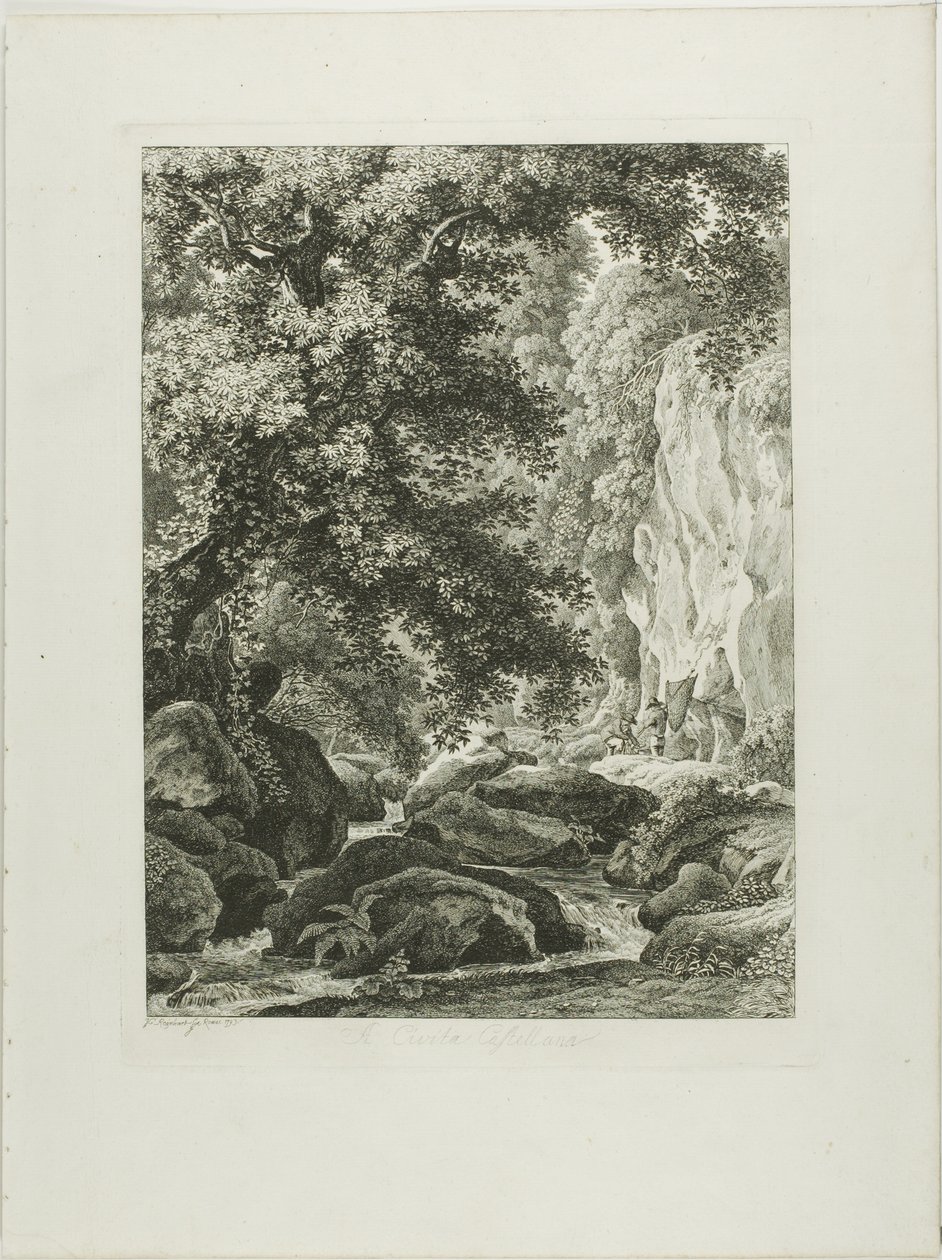 En Civita Castellana, från pittoreska etsade prospekt från Italien av Johann Christian Reinhart