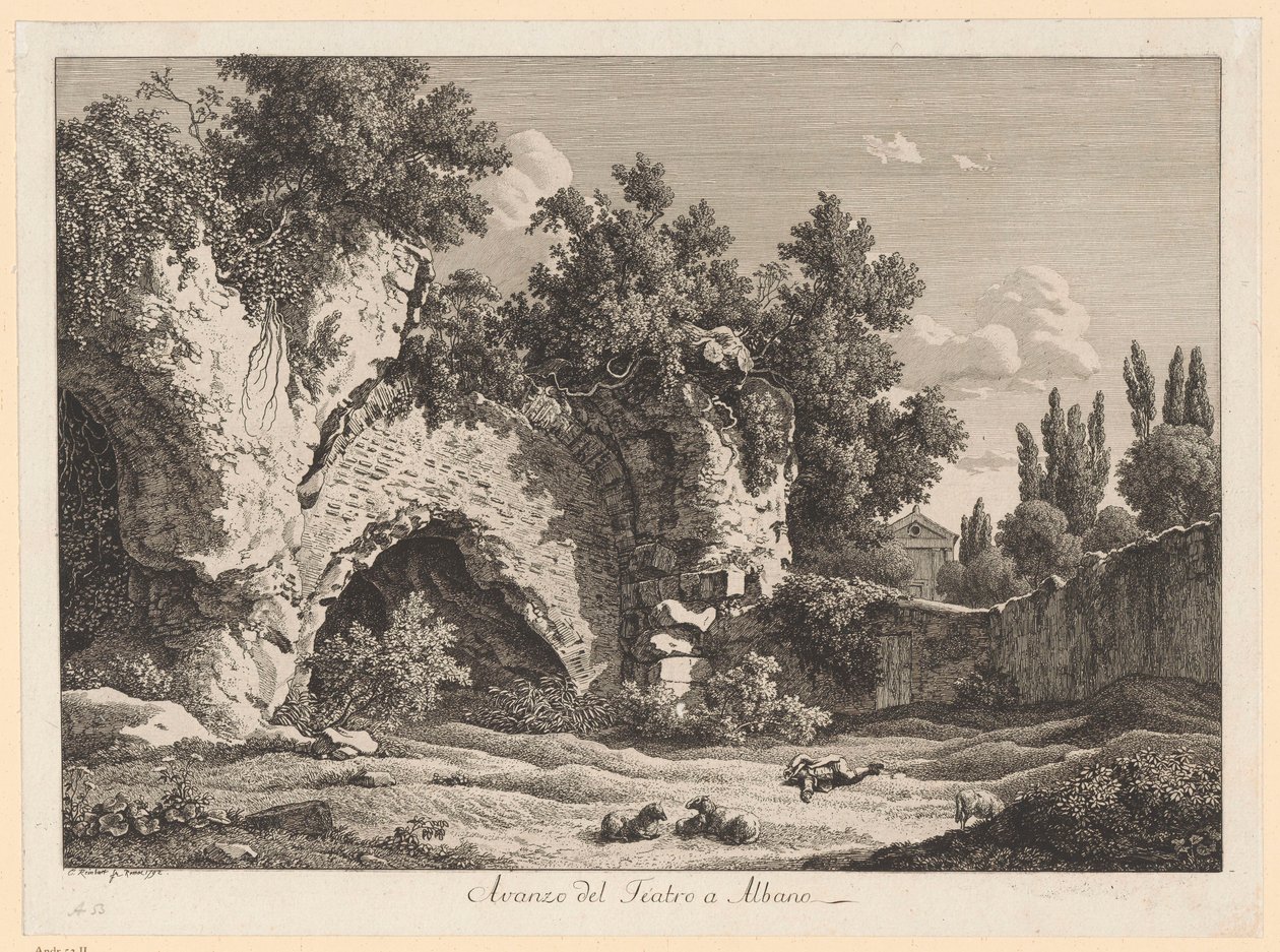 Rester av teatern i Albano av Johann Christian Reinhart