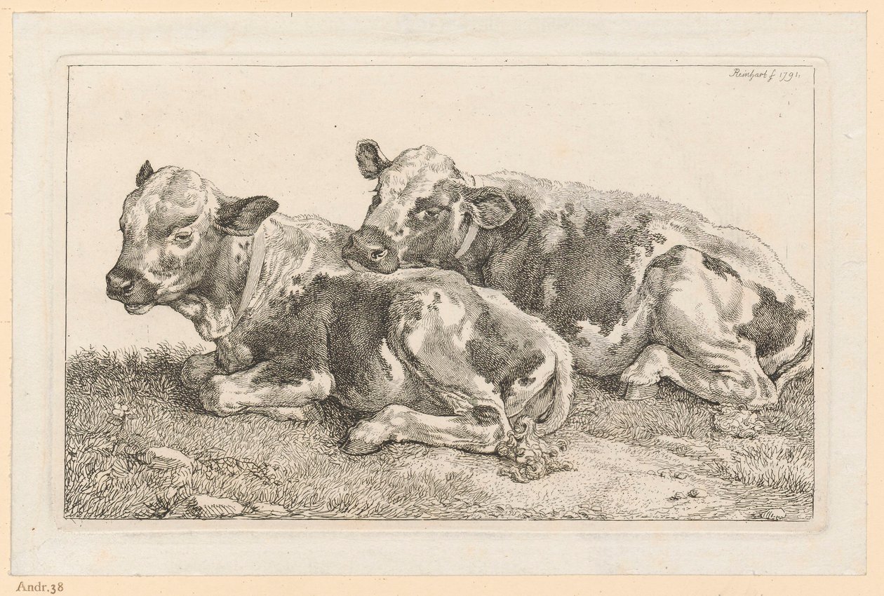 Två kalvar av Johann Christian Reinhart