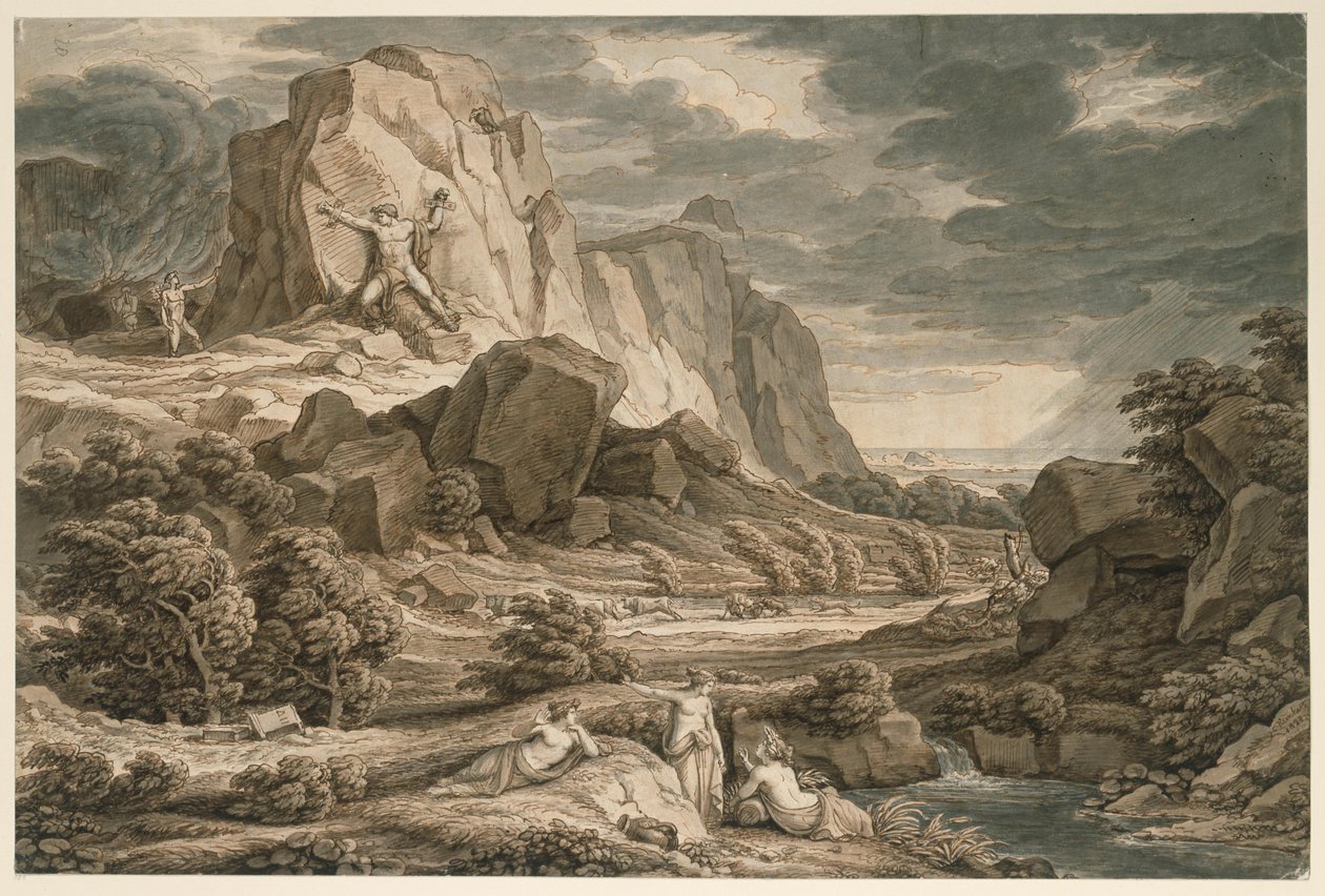 Heroiskt landskap med Prometheus av Johann Christian Reinhart
