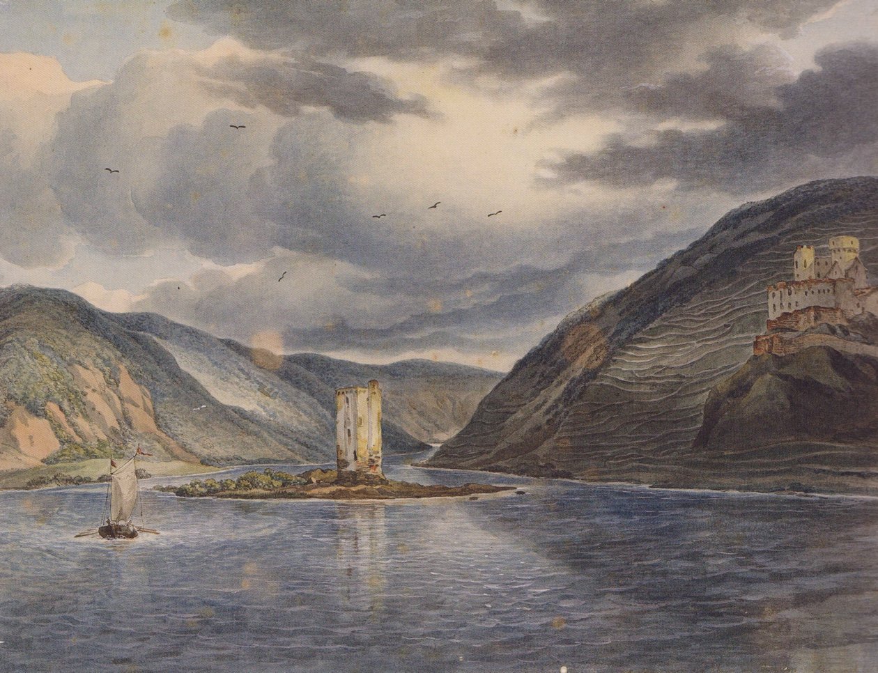 J C Reinhart Mäuseturm Ehrenfels 1787 av Johann Christian Reinhart
