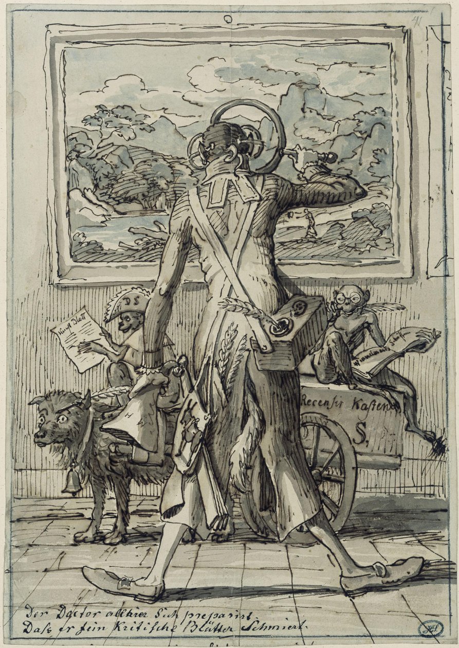 Karikatyr av dr Ludwig Schorn i München av Johann Christian Reinhart