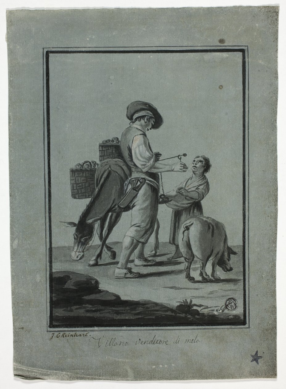 Bonde Äppelförsäljare av Johann Christian Reinhart
